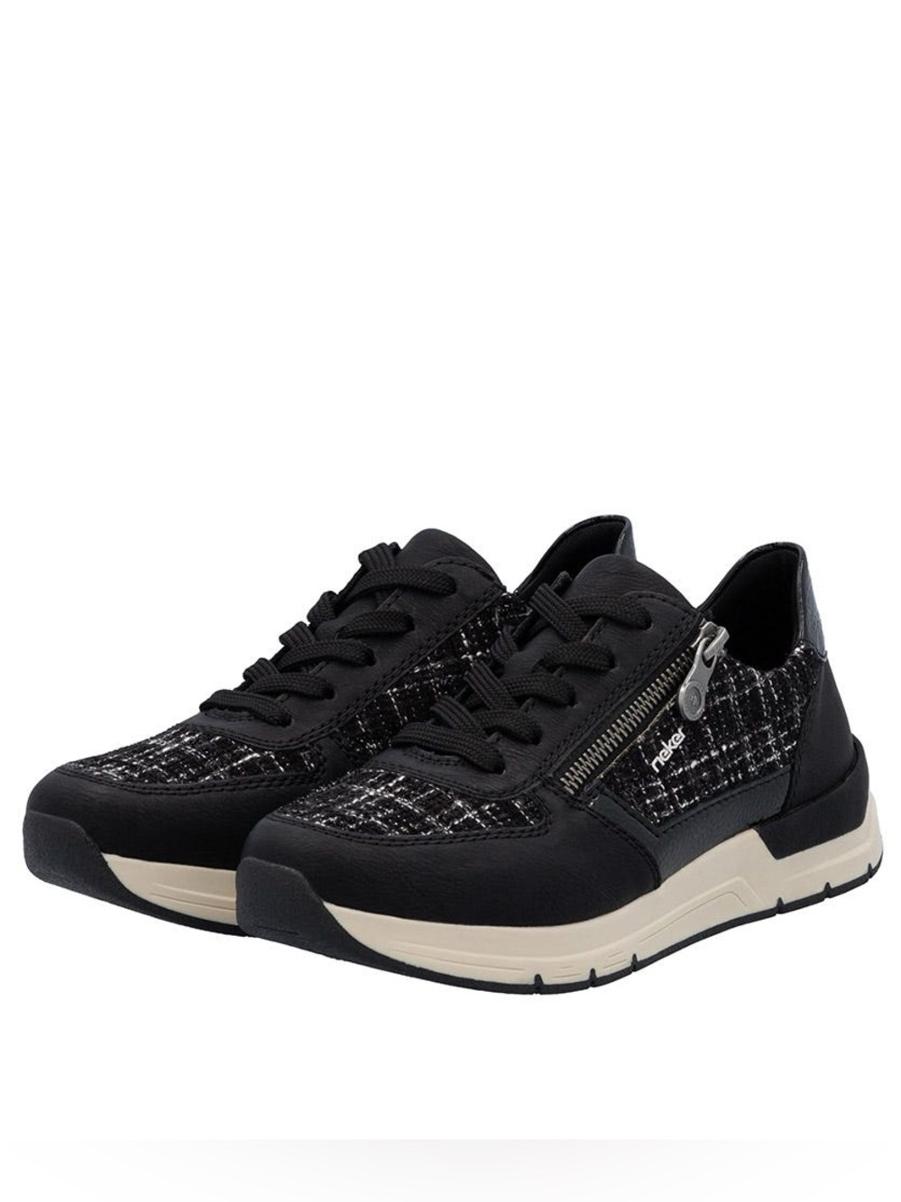NEW! Rieker “DESTINY 02” Sneaker, BLACK TWEED, 37 (US 6)
